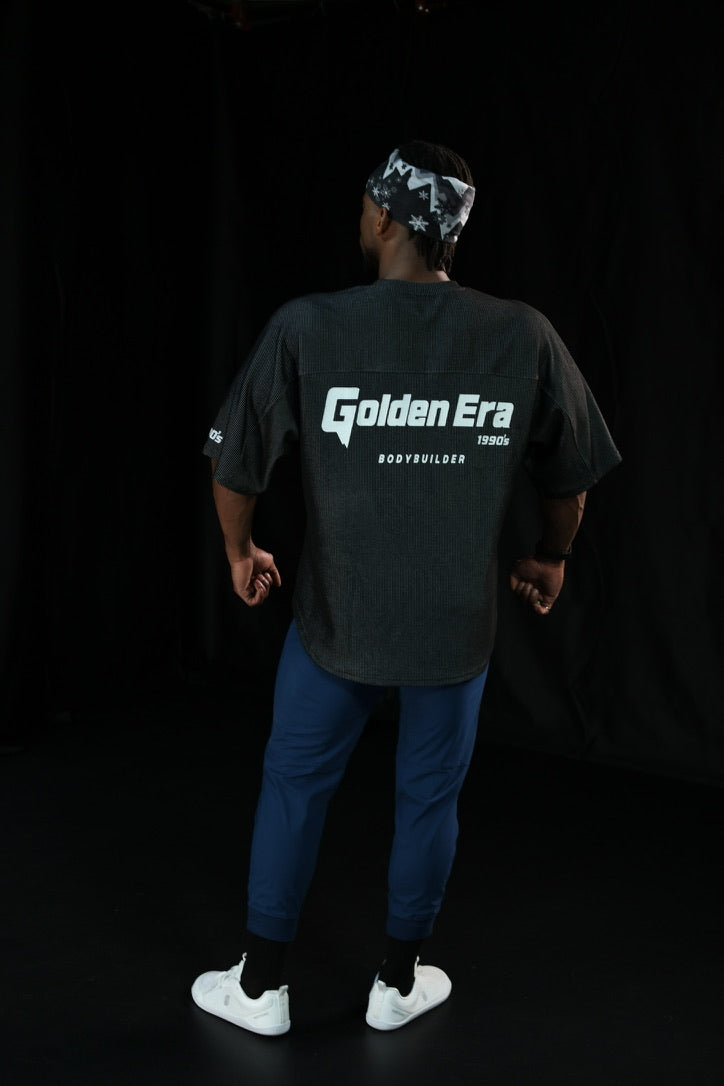 Golden Era Classic Waffle Rag Top - Charcoal Black