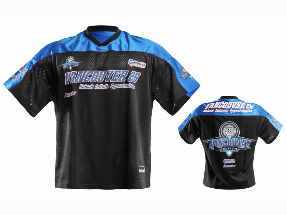 Vancouver Pro/Am & Expo 2026 show jersey in black and blue by Golden Era, front and back